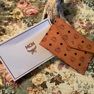 Brand New in Box MCM Logo Envelope Clutch